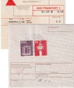 BRD - 200+20 Pfg. I&T Nachnahme-Paketkarte Frankfurt a/M - Aiglsbach 1989