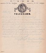 Bayern - Wasserburg 1872 Telegramm n. Neuburg a.D. "Antw(ort) bez(ahlt)" !