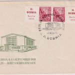 DDR - Debria 1959 Zusammendruck Schmuck-FDC ESST Berlin-Hohenschönhausen 4.9.59
