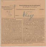 BRD - Kempten 2 Hbhf 1953 Unfreie Paketkarte n. Jungholz (!), 120 Pfg. Nachporto
