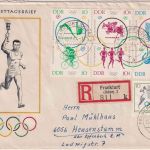 DDR - Olympiade Tokyo 1964 Zusammendruck Schmuck-FDC/R-Brief Frankfurt/O. 15.764