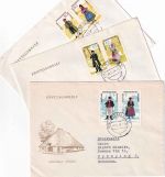 DDR - Volkstrachten I Zusammendrucke 3 Schmuck-FDC Halle 25.11.64