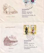 DDR - Volkstrachten I Zusammendrucke 3 Schmuck-FDC Halle 25.11.64