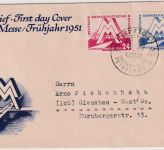 DDR - Leipziger Frühjahrsmesse 1951 Schmuck-FDC ESST Leipzig Petershof II 4.3.51