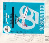 Ecuador - 50 J. Lufthansa Ecuador-Alemania Blockausgabe u.a. Lupo-Brief 1976