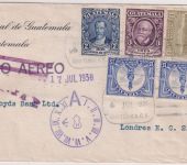 Guatemala - 3x15 C. Columbus Denkmal u.a. Luftpostbrief n. ENGLAND 1930