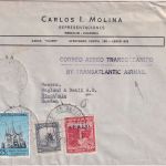Kolumbien - 23 C. Kathedrale Manizales u.a. Luftpostbrief Medellin 1953