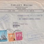Kolumbien - 3 C. 75 J. UPU u.a. Luftpostbrief n. SCHWEDEN Medellin 1953