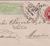 Mexiko - 10 C. Wells Fargo Ganzsache/Eilbrief Guadalajara - Mexico City 1895
