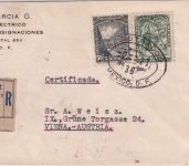 Mexiko - 50+2 C. Freimarken Einschreibebrief n. ÖSTERREICH Mexico City 1936