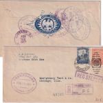 Mexiko - 20+8 C. Freimarken Einschreibebrief n. USA Uruapan - Chicago 1927