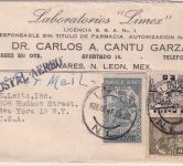 Mexiko - 40 C. u.a. Freimarken Luftpostbrief n. USA Linares - New York 1947