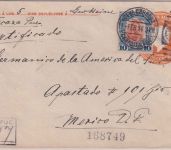 Mexiko - 5 C. Ganzsache+Zusatz/Einschreibebrief Canadita - Mexico City 1914
