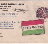 Mexiko - 50 C. Flugpostausgabe Luftpostbrief via Paris Mexico City - Lindau 1930
