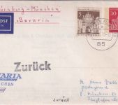 Berlin - Bavaria Erstflug Nürnberg München 1970 Privatganzsache/Luftpost