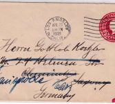 USA - 2 C. Ganzsache/Brief Sondertarif Los Angeles - Chemnitz 1921 Weiterleitung