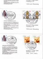 BRD - Sondermarken Ganzsachenausschnitte 25 verschiedene Belege ex 1993-1998