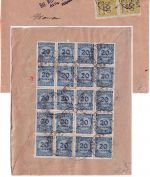 DR-Infla - 20 Mio. Korbdeckel (20er-Block) u.a. Brief Nürnberg - München 4.11.23