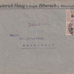 DR-Infla - 2 Mrd. Korbdeckel Drucksache/4-fach-Tarif Biberach Aulendorf 30.11.23
