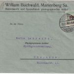 DR-Infla - 20 Mrd. Korbdeckel Brief/4-fach-Tarif Marienberg - Chemnitz 28.11.23