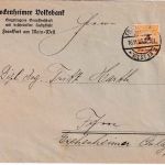 DR-Infla - 5 Mrd. Korbdeckel Ortsbrief (Bockenheimer Volksbank) FFM-Est 16.11.23