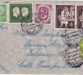 BRD - 40+10 Pfg. Heuss/Posthorn ua. Lupo-Brief n. ARGENTINIEN FFM-Flughafen 1954