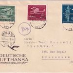 DR - 25 J. Dt. Luftpostdienst Satzbrief (Lufthansa) n. BELGIEN Berlin W104 1944