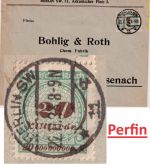 DR-Infla - 20 Mrd. Korbdeckel Perfin "AFA" Brief Berlin - Eisenach 22.11.23