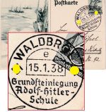 DR - Waldbröl 1938 Grundsteinlegung AH-Schule SST Ganzsache n. Pohlitz
