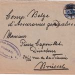 DR - 20 Pfg. Germania Brief ins besetzte BELGIEN Cuxhaven - Brüssel 1918