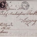 Sachsen - 1 Ngr. Fr. August II. Brief K2 Dresden - Leipzig 11. FEB 1852