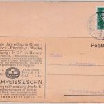 DR - 8 Pfg. Ebert Perfin "JS" Firmenkarte Hof - Wasserburg 1930