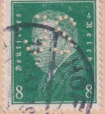 DR - 8 Pfg. Ebert Perfin "JS" Firmenkarte Hof - Wasserburg 1930