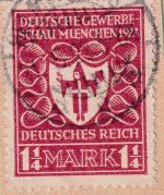 DR-Infla - 1 1/4 M. Gewerbeschau d-Farbe (!) Karte Helmbrechts 31.5.22
