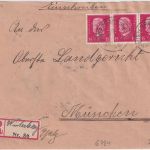 DR - 3x15 Pfg. Hindenburg Einschreibebrief Winterbach - München 1930
