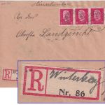 DR - 3x15 Pfg. Hindenburg Einschreibebrief Winterbach - München 1930