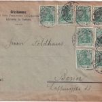 DR - 8x5 Pfg. Germania Firmenbrief Roßwein - Bonn 1920