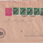 DR-Infla - 5x40 M. Schnitter/Dienst u.a. Dienstbrief Berlin-Tegel - Mülheim 1923