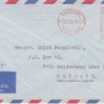 Thailand - 3,85 Dh. Postfreistempel Luftpostbrief Bangkok - Weidenberg 1964