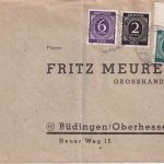 All.Bes./Kontrollrat - 16 Pfg. Ziffer Oberrand/Platte u.a. Brief Reichelsheim