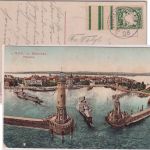 Bayern - 5 Pfg. Wappen m. Zwischensteg AK n. ÖSTERREICH Lindau - Mauer 1908