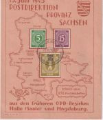 SBZ - Halle 1946 1 Jahr Postdirektion Sonderblatt mit SST