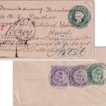 Indien - 1/2 A. Ganzsache+Zusatz Einschreibebrief/Rückschein Tiruvetipuram 1904