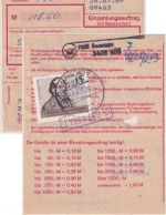 DDR - 15 Pfg. 150 J. Eisenbahn L-DD Einzahlungsauftrag Bennewitz/Wurzen 1989