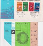 BRD - Olympiade München 1972 Block/Schmuckbrief + 3 Eintrittskarten
