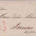 Preussen/Russland/Estland - Berlin Fr. grüner K2 Brief n. Pernau 1865