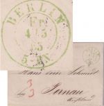 Preussen/Russland/Estland - Berlin Fr. grüner K2 Brief n. Pernau 1865