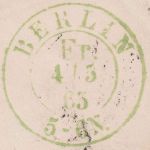 Preussen/Russland/Estland - Berlin Fr. grüner K2 Brief n. Pernau 1865