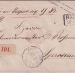 Preussen - 2 Sgr. Adler Ganzsache/Paketbegleitbrief Ra2 Rauscha 19/1 (1864)