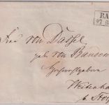Preussen - 3 Sgr Wilhelm Ganzsache/Brief Ra2 Ragnit 27/8 - Weiterhagen (1856)